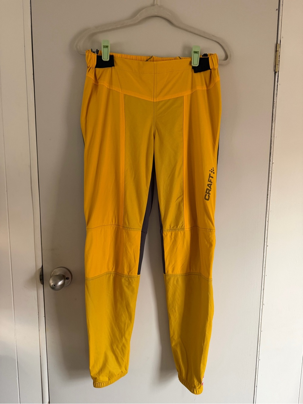 Craft Bright Yellow Running Tights with Contrast Panels